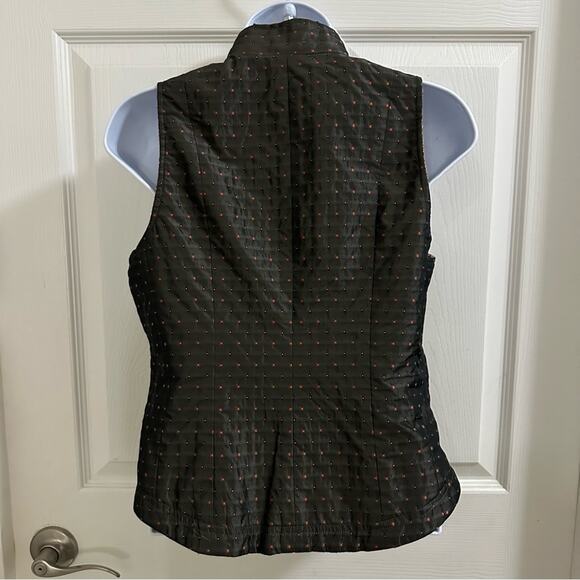 YANSI FUGEL Fully Reversible Sleeveless Zip-up Vest Women’s size Small Brown Red - Picture 7 of 13